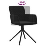 vidaXL Chaises pivotantes à manger lot de 2 Noir Velours