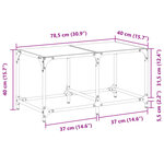 vidaXL Table basse avec dessus en verre transparent 78 5x40x40cm acier