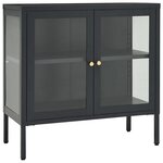 vidaXL Buffet Anthracite 70x35x70 cm Acier et verre