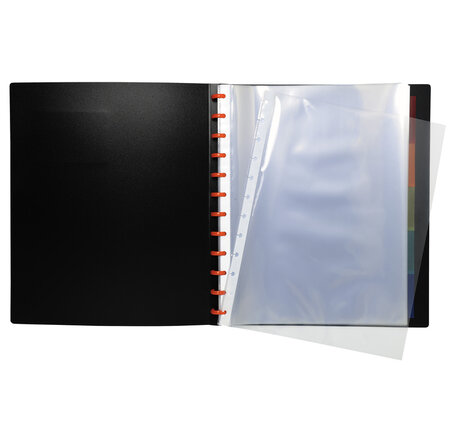 Exacompta - Protège-documents à anneaux avec pochettes détachables - 40  vues Exactive - A4 - Noir