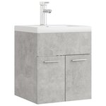 vidaXL Armoire d'évier avec lavabo intégré Gris béton Aggloméré