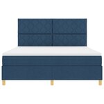 vidaXL Lit avec sommier et matelas bleu super king en tissu