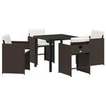 vidaXL Ensemble de salle à manger pour jardin 5 Pièces Marron Poly rotin