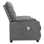 vidaXL Fauteuil de massage électrique Gris Similicuir