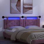 vidaXL Tête de lit suspendue Avec lumière LED Pourpre Velours