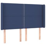 vidaXL Sommier à lattes de lit matelas LED Bleu 140x200 cm Tissu