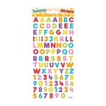 95 Autocollants réutilisables - Relief 3D - Alphabet et chiffres - Paillettes multicolores