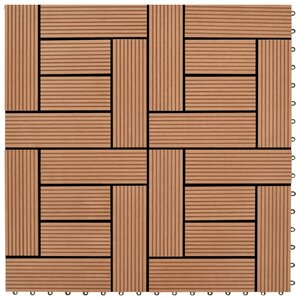 vidaXL Carreaux de terrasse 22 Pièces 30 x 30 cm 2 m² WPC Marron