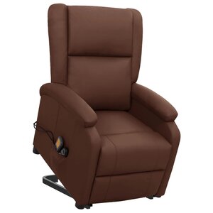 vidaXL Fauteuil de massage Marron Similicuir