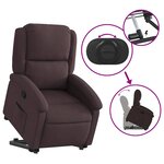 vidaXL Fauteuil inclinable marron foncé tissu