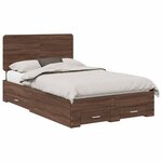 vidaXL Cadre de lit Chêne brun 135 x 190 cm Bois d'ingénierie