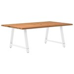 vidaXL Table à manger avec bord naturel bois massif chêne rectangulaire
