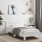 vidaXL Cadre de lit avec bandes LED Blanc Bois d'ingénierie
