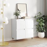 vidaXL Buffet Blanc brillant 60x35x70 cm Bois d'ingénierie
