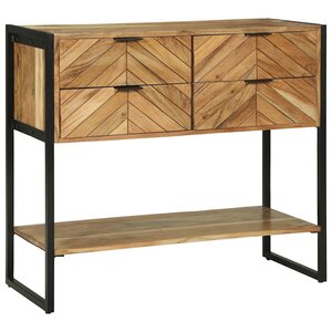 vidaXL Table console Marron 90 x 35 x 80 cm bois de manguier massif