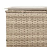 vidaXL Salon de jardin avec coussins 3 Pièces beige résine tressée