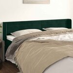 vidaXL Tête de lit avec oreilles Vert foncé 183x16x78/88 cm Velours