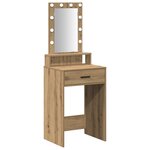 Table de maquillage vidaXL avec lumières LED en chêne Artisan 50x41x140 cm