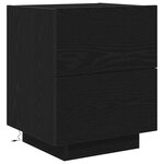 vidaXL Cabinet de chevet avec tiroir 2 Pièces Chêne noir