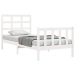 vidaXL Cadre de lit sans matelas blanc 90x190 cm bois de pin massif