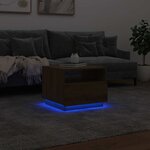 vidaXL Table basse avec lumières LED chêne artisanal 50x49x40 cm