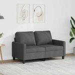 vidaXL Canapé à 2 places Gris foncé 120 cm Tissu