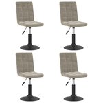 Vidaxl chaises pivotantes de salle à manger 4 pièces gris clair velours