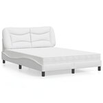 vidaXL Lit avec matelas blanc 140x190 cm similicuir