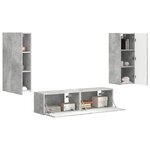 vidaXL Ensemble meuble TV 2 Pièces Gris béton Bois d'ingénierie