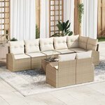 vidaXL Ensemble de canapé de jardin 9 Pièces 289 x 124 x 85 cm Poly rotin