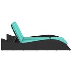 vidaXL Chaise longue avec coussins Noir 114x205x73 cm Résine tressée