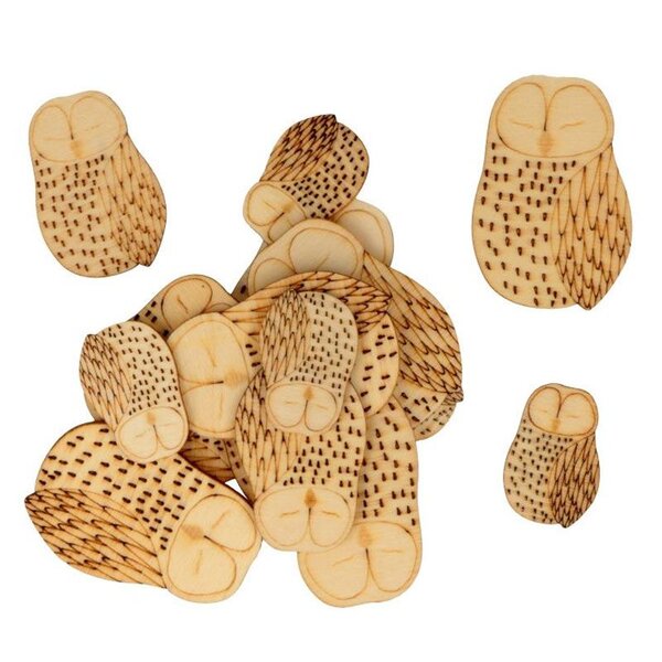 Set 30 Silhouettes Chouettes - Bois