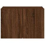 vidaXL Meuble TV mural avec lumières LED chêne marron 60x35x41 cm