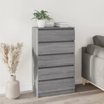 vidaXL Commode Sonoma gris 60x36x103 cm Bois d'ingénierie