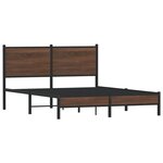 vidaXL Cadre de lit en métal avec tête de lit chêne marron 140x200 cm