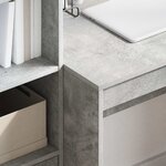 vidaXL Bureau avec tiroir avec étagère avec stockage 2 Pièces Gris béton