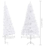 vidaXL Arbre de Noël artificiel d'angle pré-éclairé blanc 120 cm PVC
