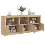 vidaXL Buffet avec lumières LED chêne sonoma 162x37x67 cm