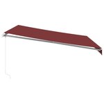 vidaXL Auvent manuel rétractable bordeaux 400x350 cm