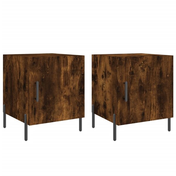 vidaXL Tables de chevet 2 Pièces chêne fumé 40x40x50 cm bois d'ingénierie