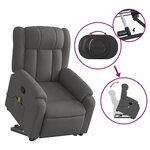 vidaXL Fauteuil de massage inclinable Gris foncé Tissu