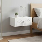 vidaXL Cabinet de chevet mural 2 Pièces Blanc 49 x 34 5 x 20 cm