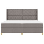 vidaXL Lit à ressort avec matelas et LED Taupe 200x200 cm en tissu