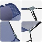 vidaXL Chaise longue pliante Bleu marine 182 x 55 x 85 5 cm Textilène
