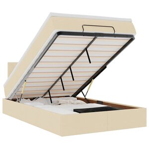 vidaXL Lit ottoman avec matelas et LED crème 120x190 cm tissu