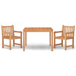 vidaXL Ensemble à manger de jardin 3 Pièces Bois de teck massif