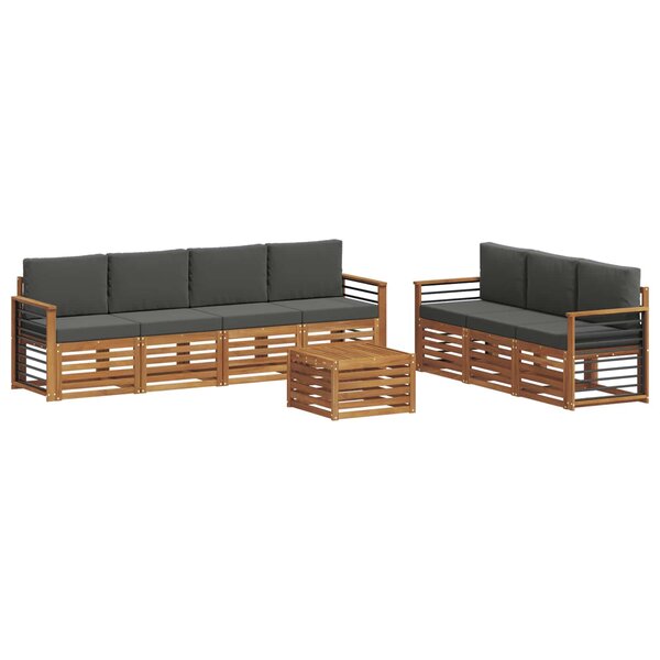 vidaXL Ensembles de canapés avec coussin 8 Pièces Naturel et Anthracite