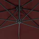 vidaXL Parasol de jardin en porte-à-faux mât en acier rouge bordeaux