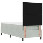 Lit Box Spring vidaXL avec Matelas & Lumière LED Gris Clair 80x200 cm Velours