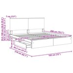 vidaXL Lit de Rangement Chêne Sonoma 180 x 200 cm Bois d'ingénierie